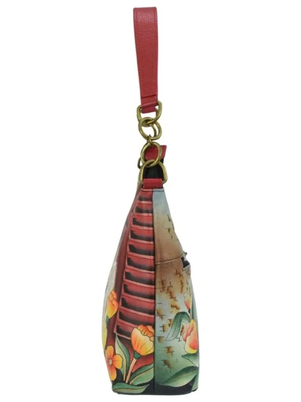 Anuschka Floral Yorkie Shoulder Bag Hobo Shoulder Bag - 8502